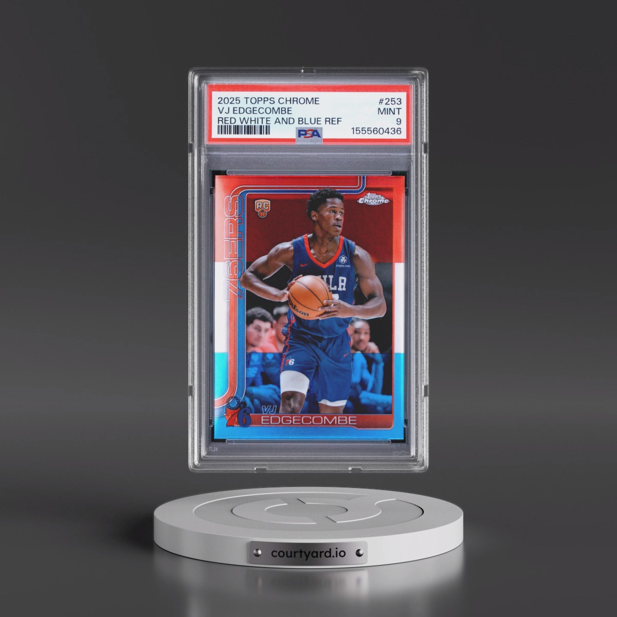 2025 Topps Chrome #253 VJ Edgecombe - Red White and Blue Refractor (PSA 9 MINT)
