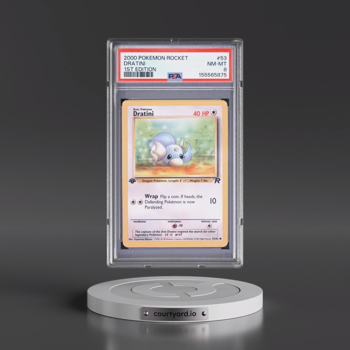 2000 Pokémon Rocket #53 Dratini - 1st Edition (PSA 8 NM-MT)