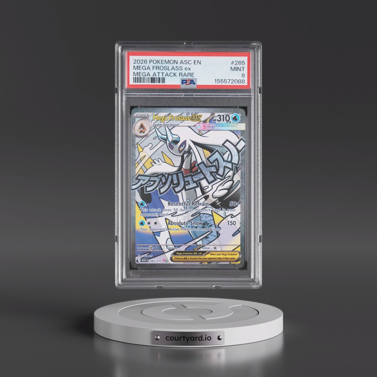 2026 Pokémon Asc EN-Ascended Heroes #265 Mega Froslass EX - Holo Mega Attack Rare (PSA 9 MINT)