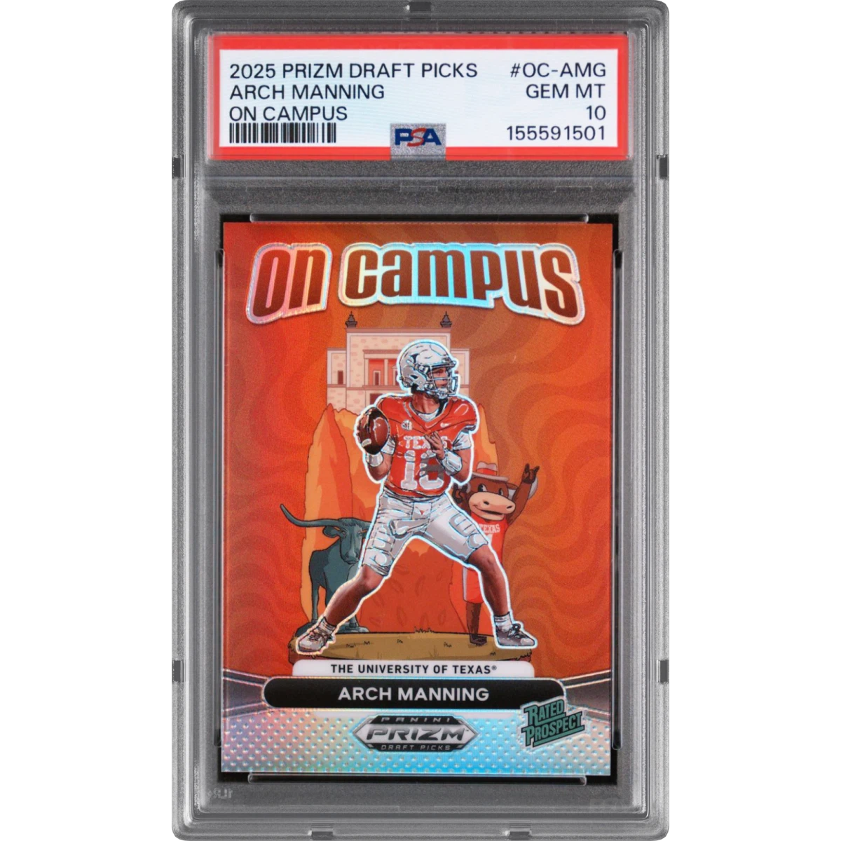2025 Panini Prizm Draft Picks on Campus #OC-AMG Arch Manning (PSA 10 GEM MINT)