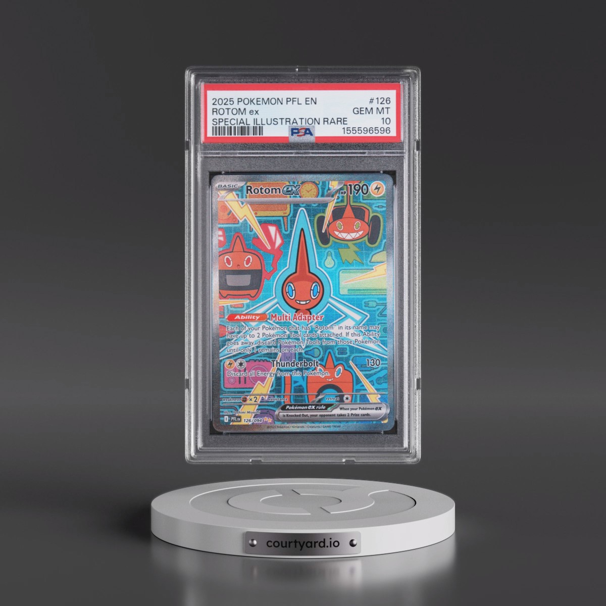 2025 Pokémon Pfl EN-Phantasmal Flames #126 Rotom EX - Holo Special Illustration Rare (PSA 10 GEM MINT)