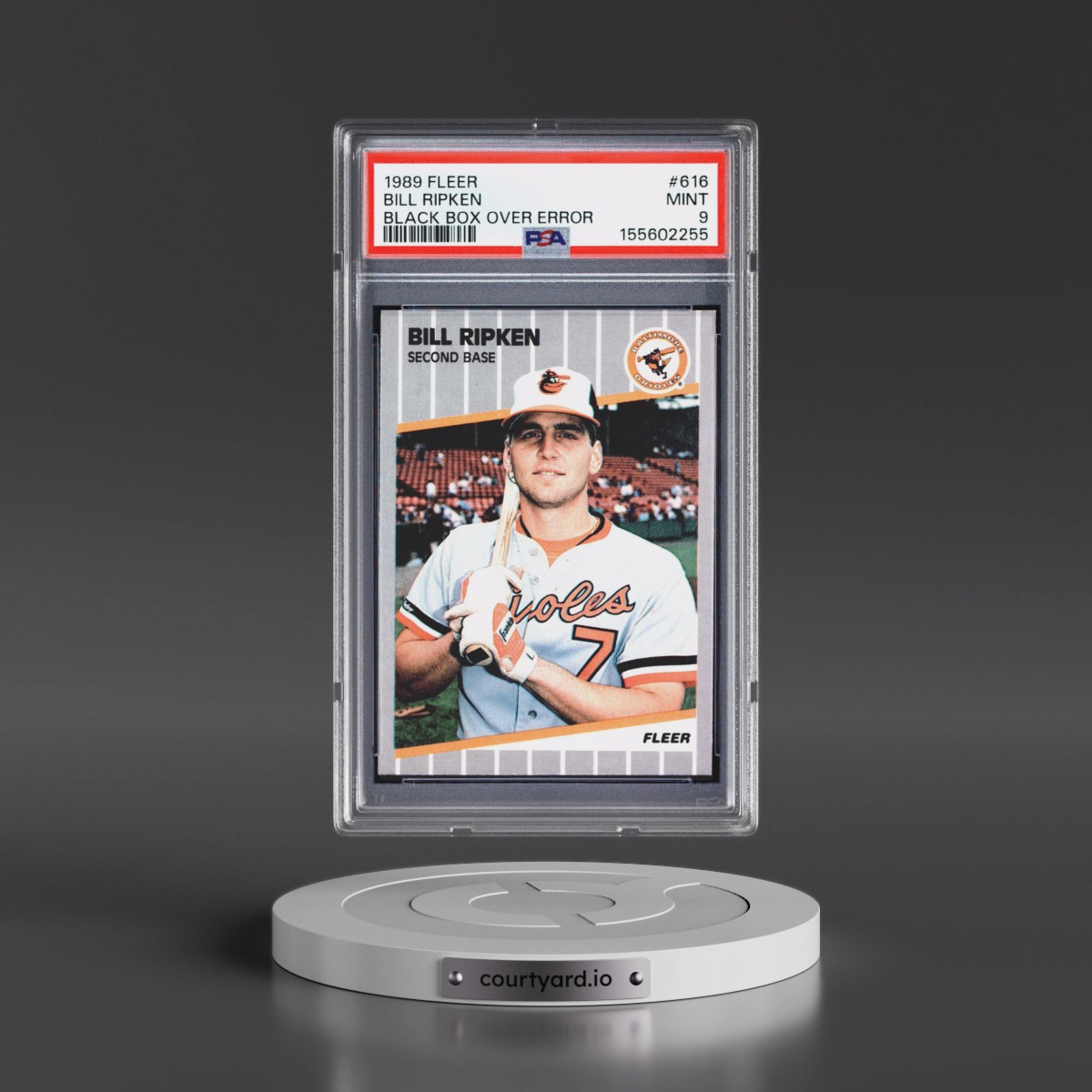 1989 Fleer #616 Bill Ripken - Black Box Over Error (PSA 9 MINT)