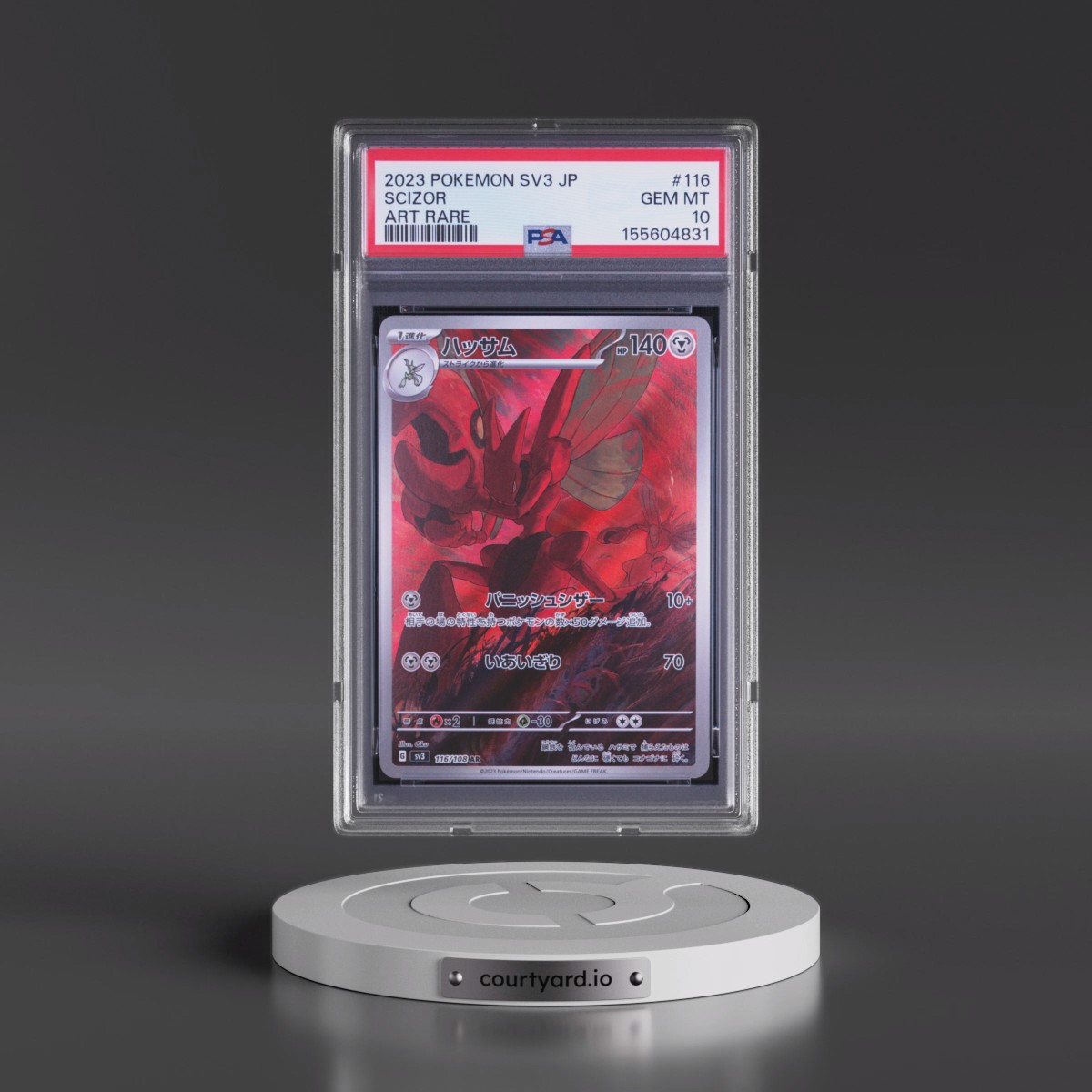 2023 Pokémon SV3-Ruler of the Black Flame #116 Scizor - Art Rare (PSA 10 GEM MINT)