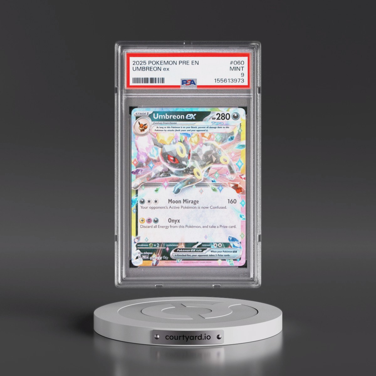 2025 Pokémon Pre EN-Prismatic Evolutions #060 Umbreon EX - Holo (PSA 9 MINT)