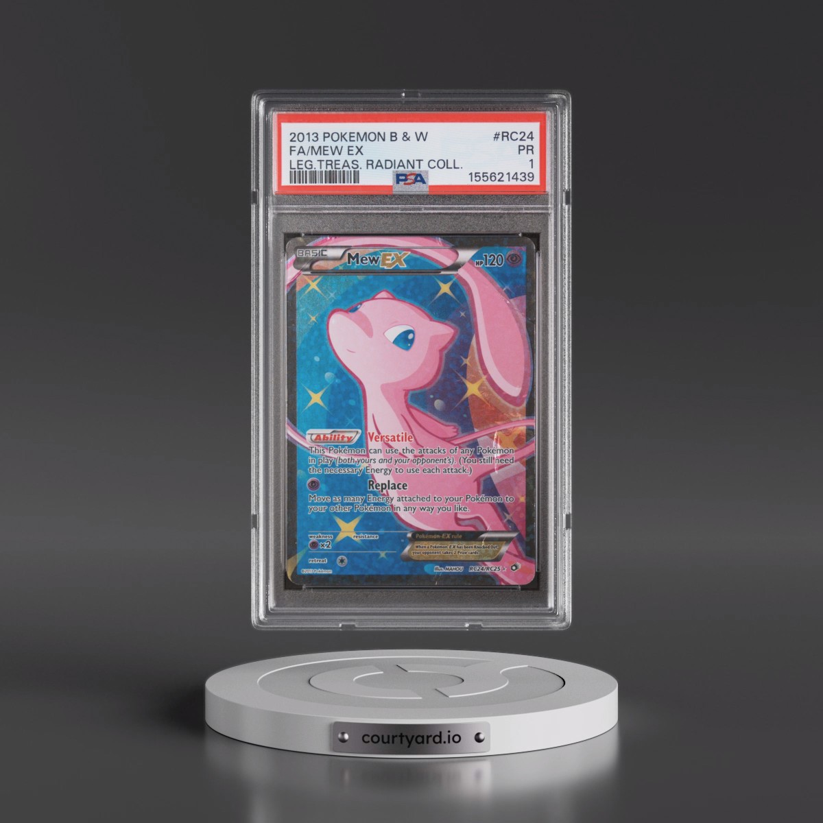 2013 Pokémon Black & White Legendary Treasures Radiant Collection #RC24 Mew EX - Holo Full Art (PSA 1 PR)