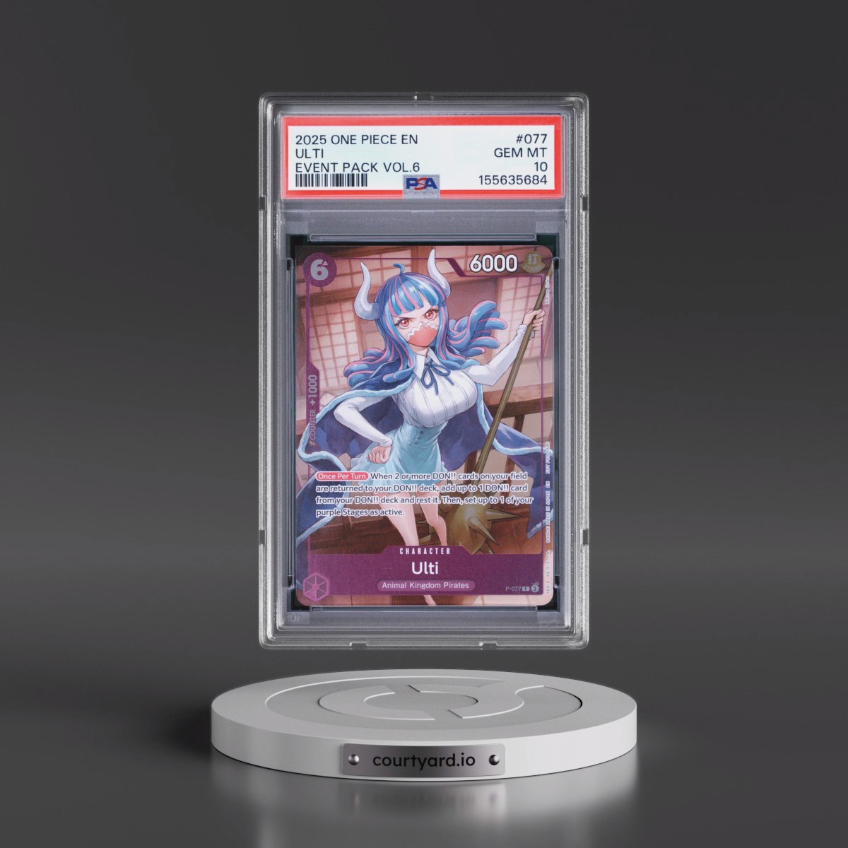 2025 One Piece Event Pack Vol.6 #077 Ulti (PSA 10 GEM MINT)