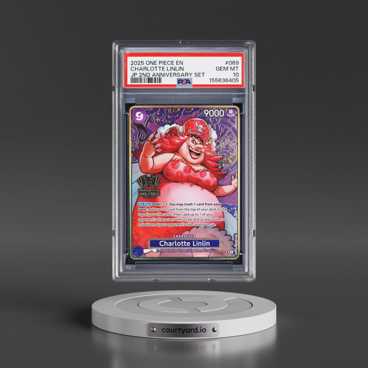 2025 One Piece Japanese 2nd Anniversary Set #069 Charlotte Linlin (PSA 10 GEM MINT)