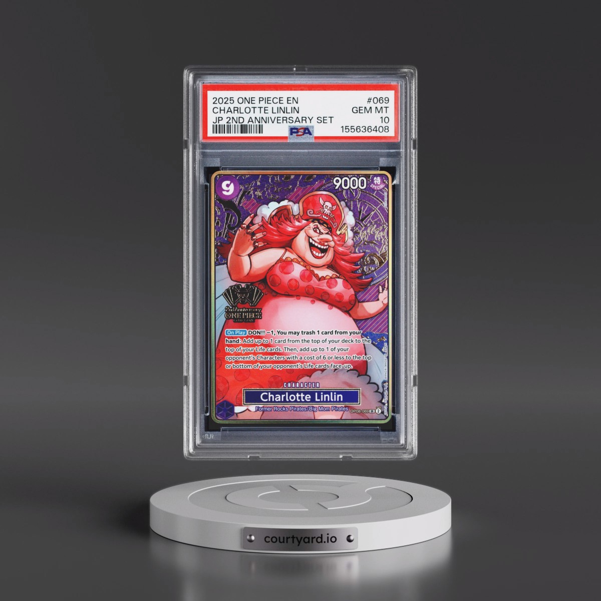 2025 One Piece Japanese 2nd Anniversary Set #069 Charlotte Linlin (PSA 10 GEM MINT)