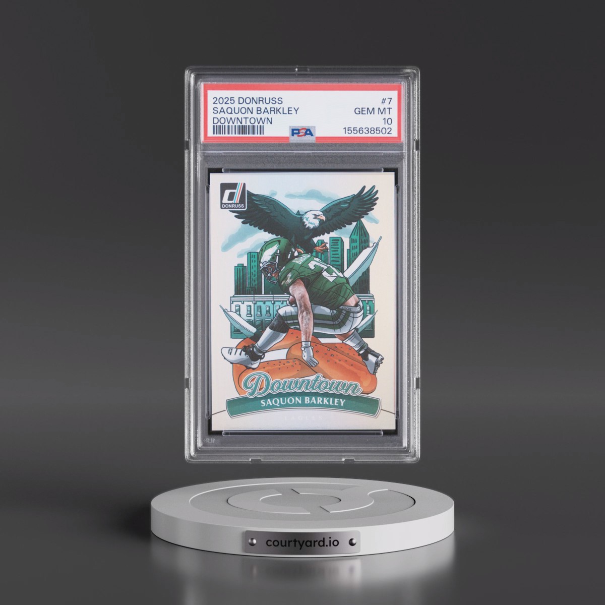 2025 Panini Donruss Downtown #7 Saquon Barkley (PSA 10 GEM MINT) - Photo