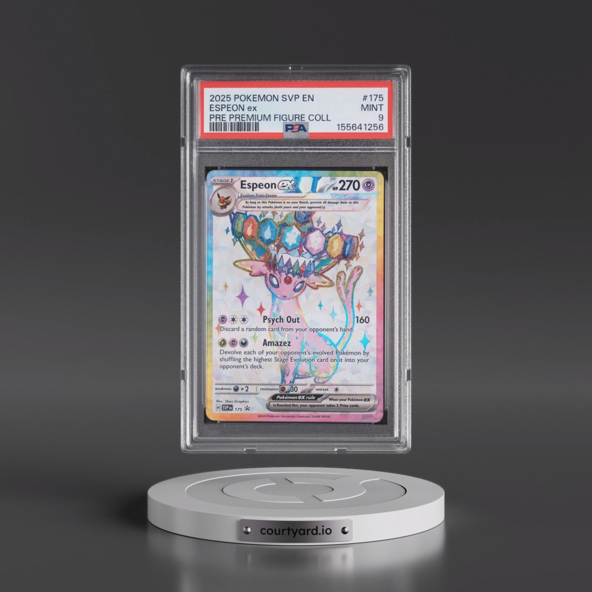 2025 Pokémon Svp EN-SV Black Star Promo #175 Espeon EX - Holo Prismatic Evolutions Premium Figure Collection (PSA 9 MINT)