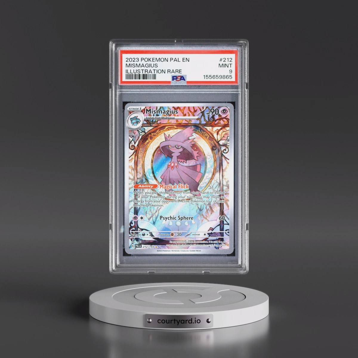 2023 Pokémon Pal EN-Paldea Evolved #212 Mismagius - Illustration Rare (PSA 9 MINT)