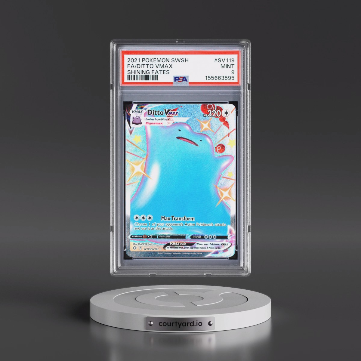 2021 Pokémon Sword & Shield Shining Fates #SV119 Ditto Vmax - Full Art (PSA 9 MINT)