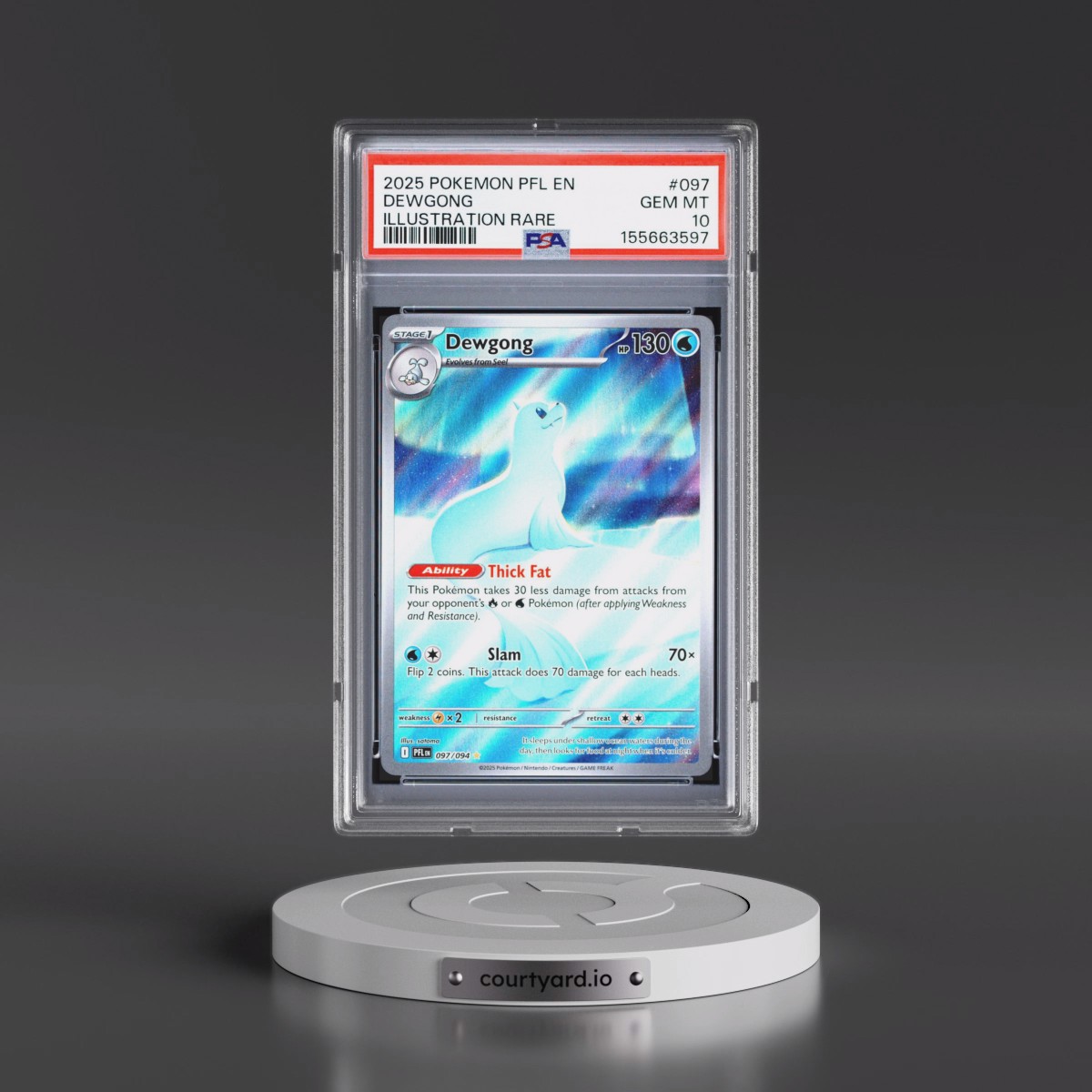 2025 Pokémon Pfl EN-Phantasmal Flames #097 Dewgong - Illustration Rare (PSA 10 GEM MINT)