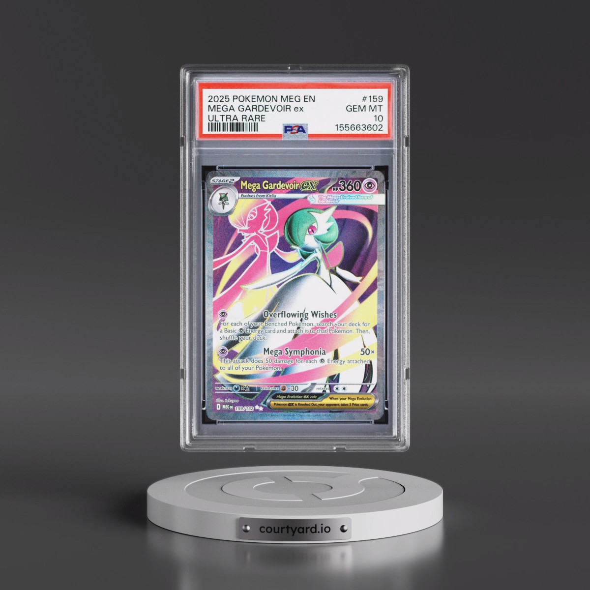 2025 Pokémon Meg EN-Mega Evolution #159 Mega Gardevoir EX - Holo Ultra Rare (PSA 10 GEM MINT)
