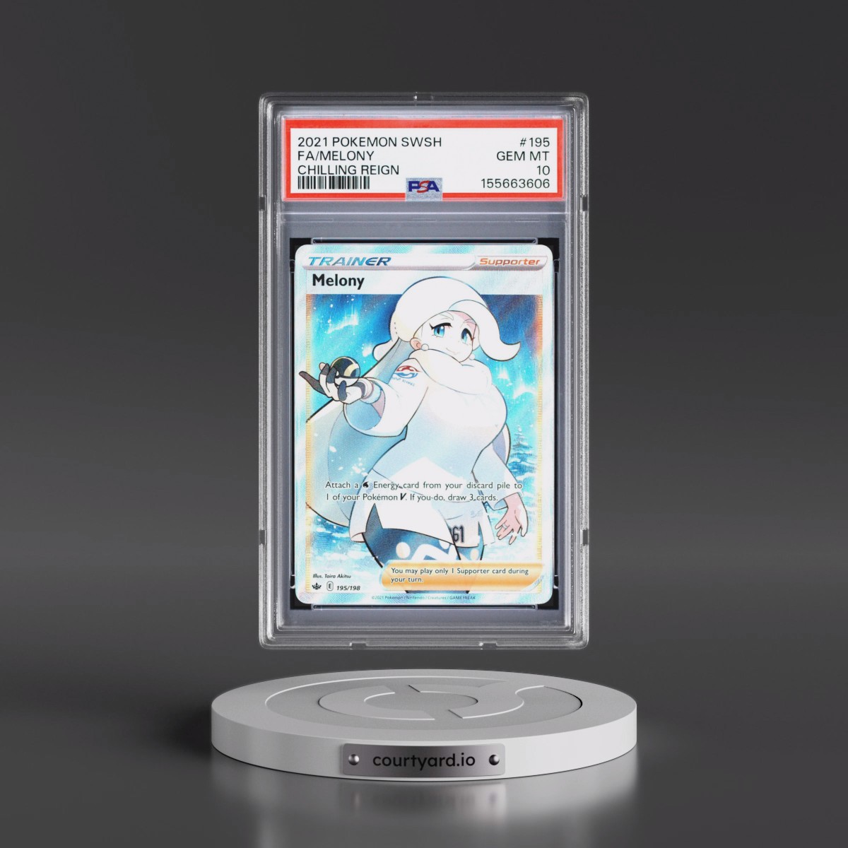 2021 Pokémon Sword & Shield Chilling Reign #195 Melony - Full Art (PSA 10 GEM MINT)