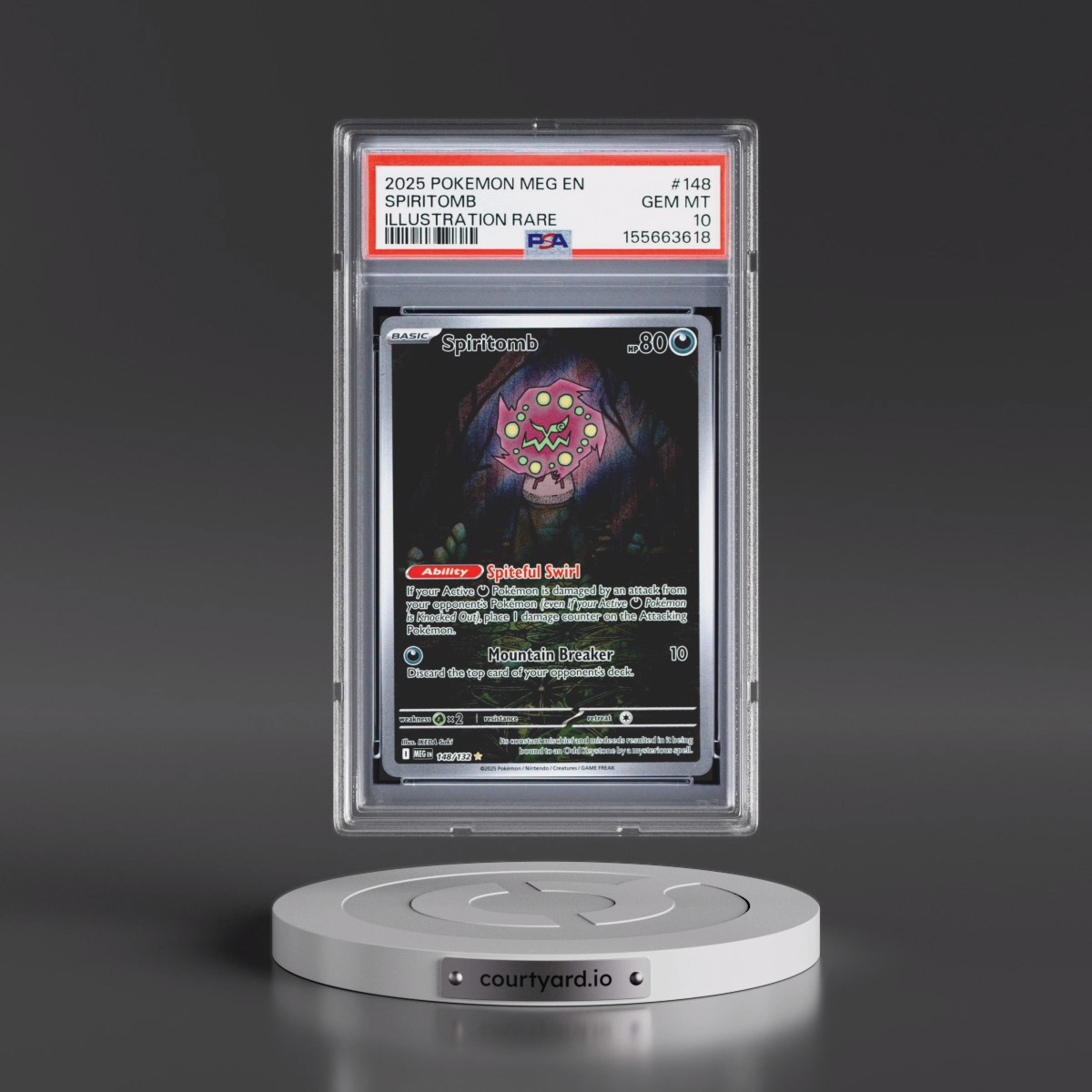 2025 Pokémon Meg EN-Mega Evolution #148 Spiritomb - Illustration Rare (PSA 10 GEM MINT)