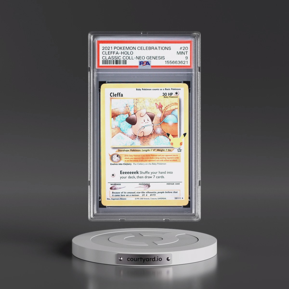 2021 Pokémon Celebrations Classic Collection #20 Cleffa - Holo (PSA 9 MINT)