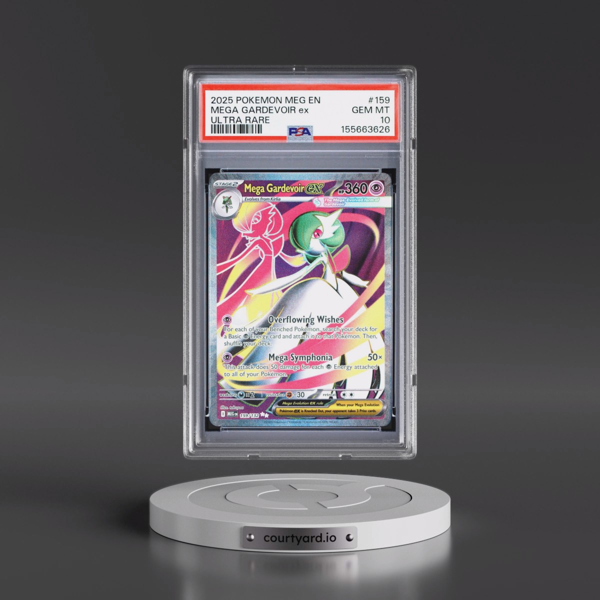 2025 Pokémon Meg EN-Mega Evolution #159 Mega Gardevoir EX - Holo Ultra Rare (PSA 10 GEM MINT)
