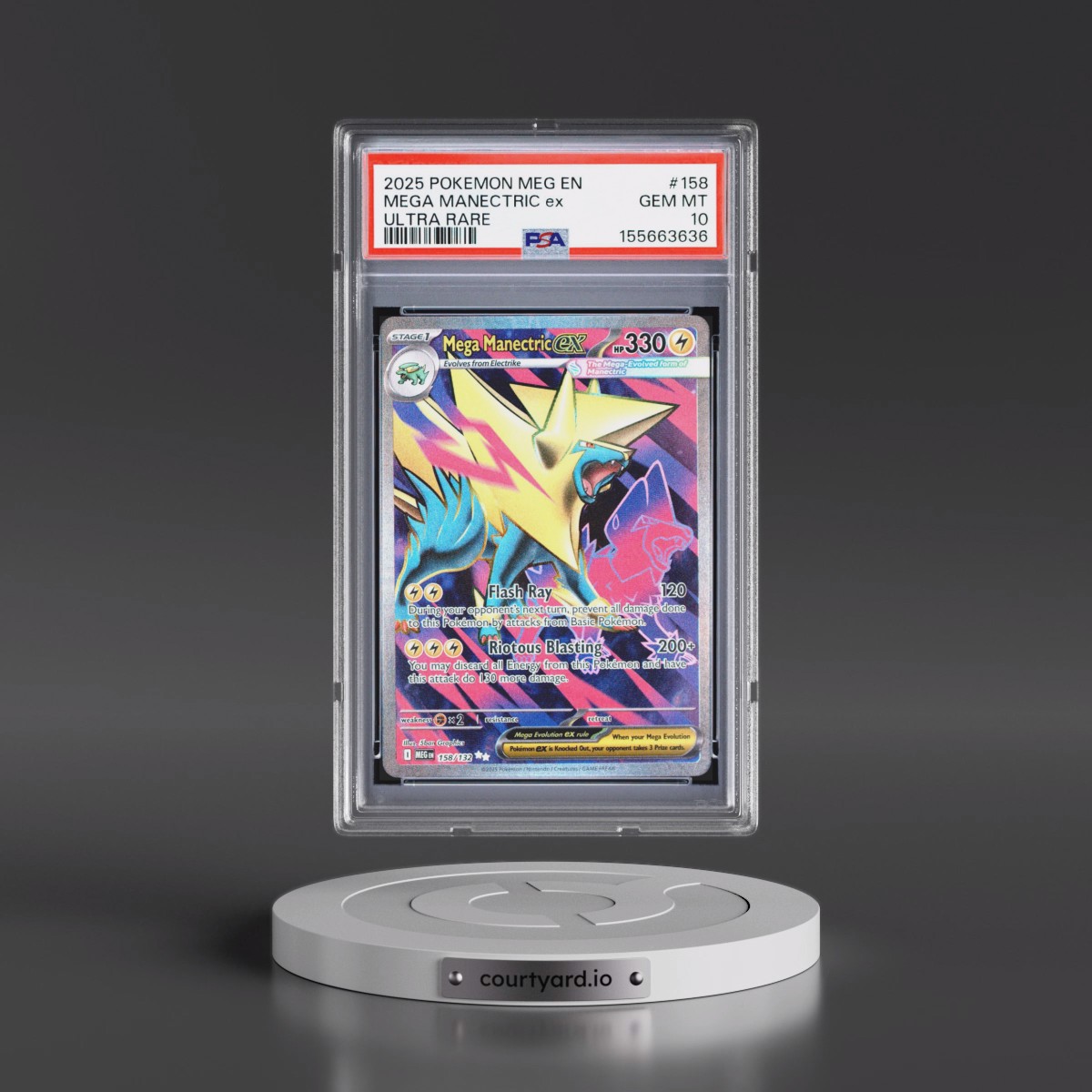 2025 Pokémon Meg EN-Mega Evolution #158 Mega Manectric EX - Holo Ultra Rare (PSA 10 GEM MINT)