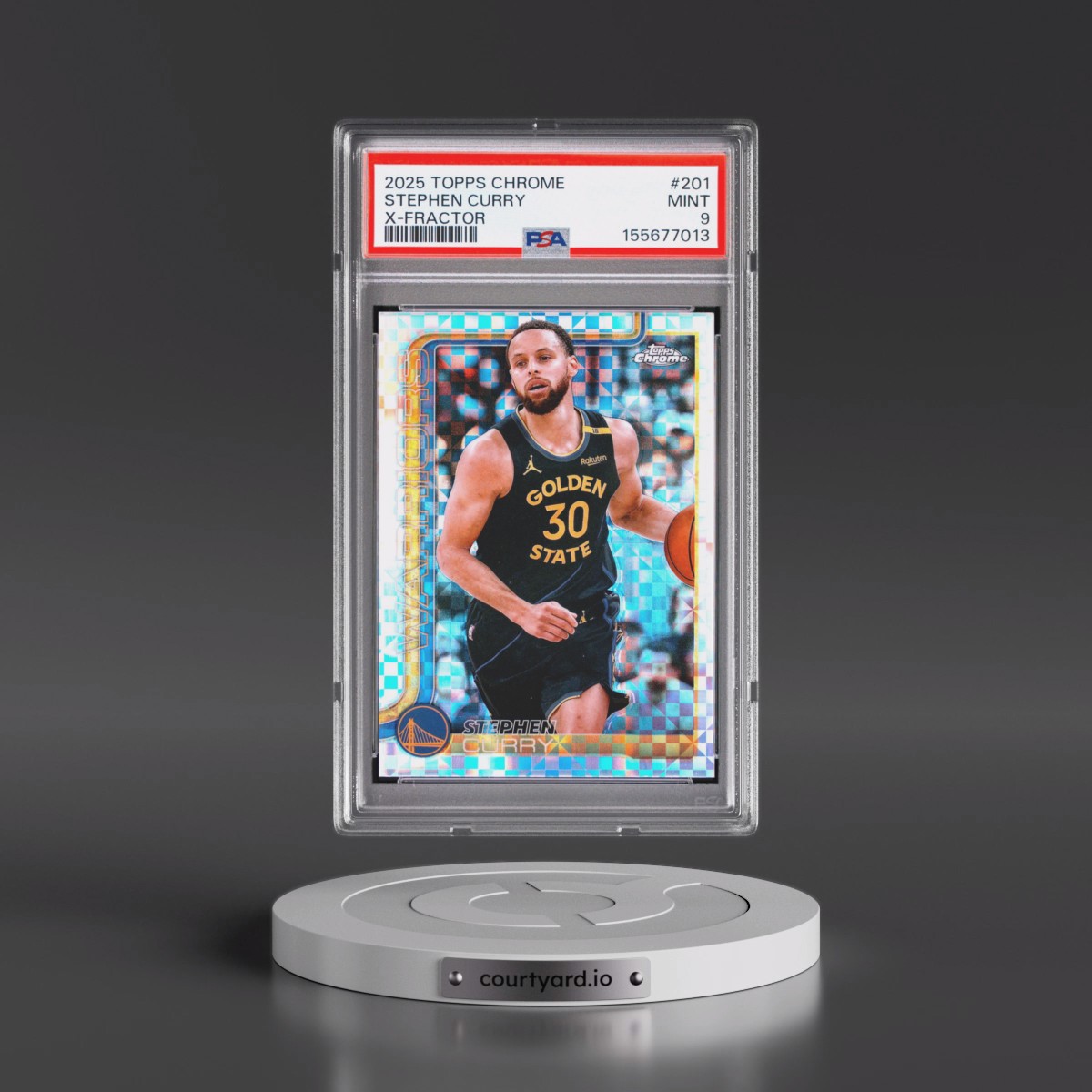 2025 Topps Chrome #201 Stephen Curry - X-Fractor (PSA 9 MINT)