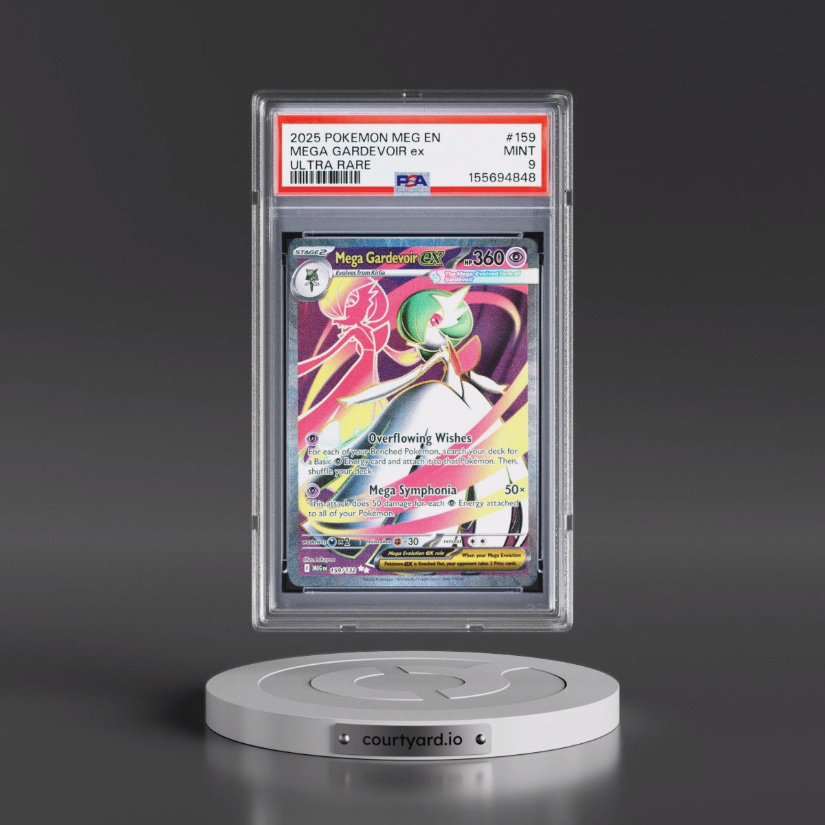 2025 Pokémon Meg EN-Mega Evolution #159 Mega Gardevoir EX - Holo Ultra Rare (PSA 9 MINT)
