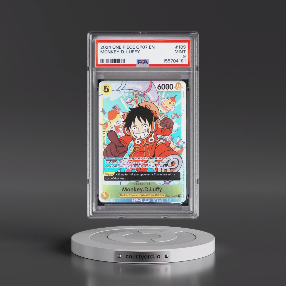2024 One Piece OP07-500 Years in the Future #109 Monkey D. Luffy (PSA 9 MINT)