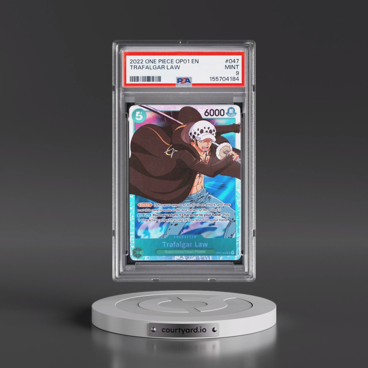 2022 One Piece OP01-Romance Dawn #047 Trafalgar Law (PSA 9 MINT)