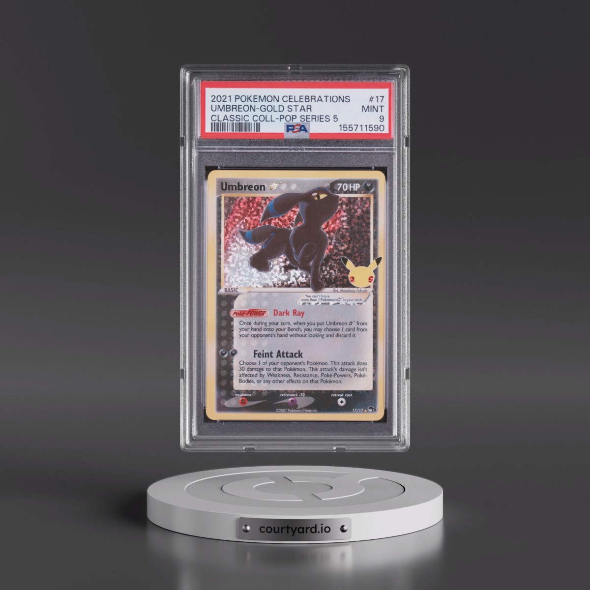 2021 Pokémon Celebrations Classic Collection #17 Umbreon-Gold Star (PSA 9 MINT)