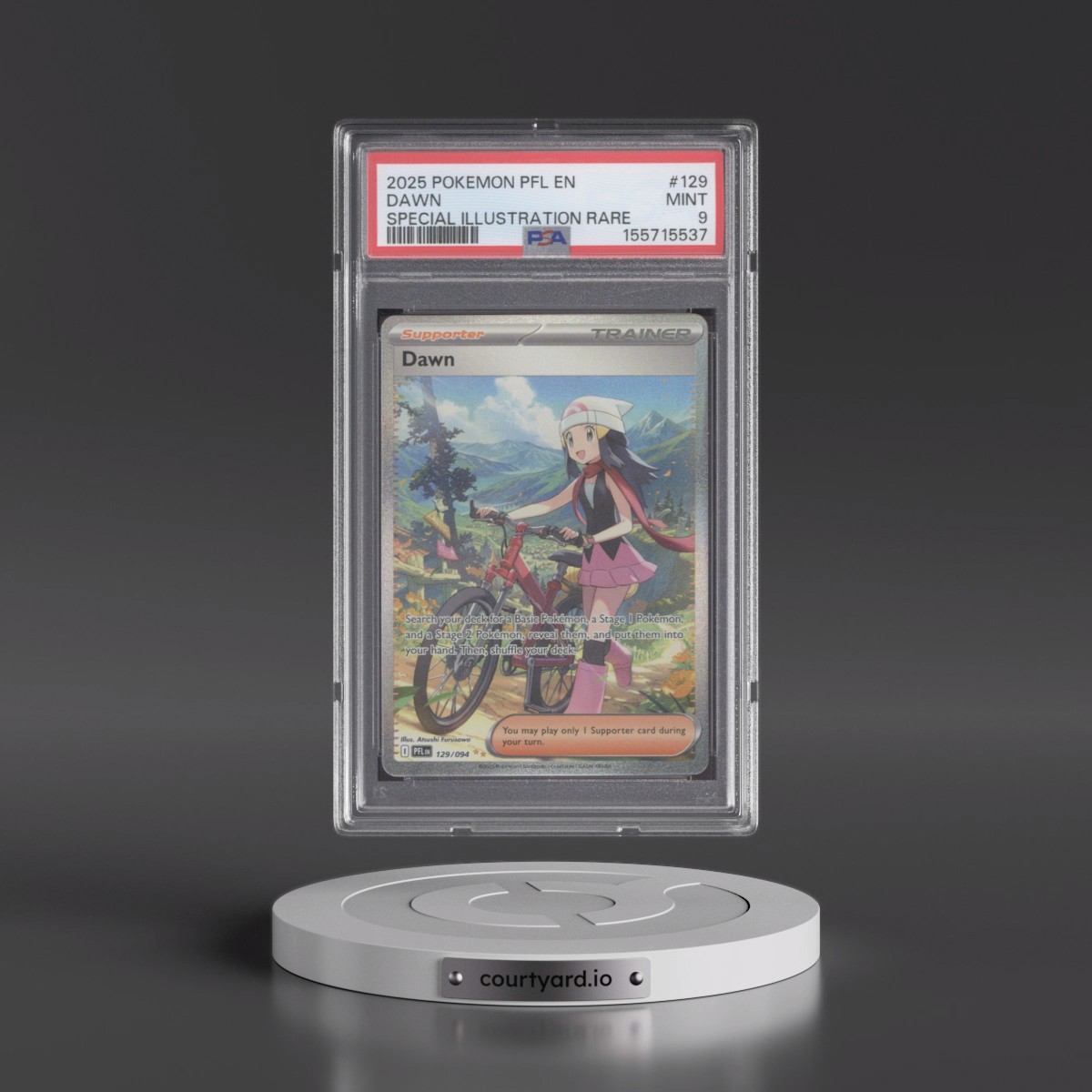 2025 Pokémon Pfl EN-Phantasmal Flames #129 Dawn - Special Illustration Rare (PSA 9 MINT)