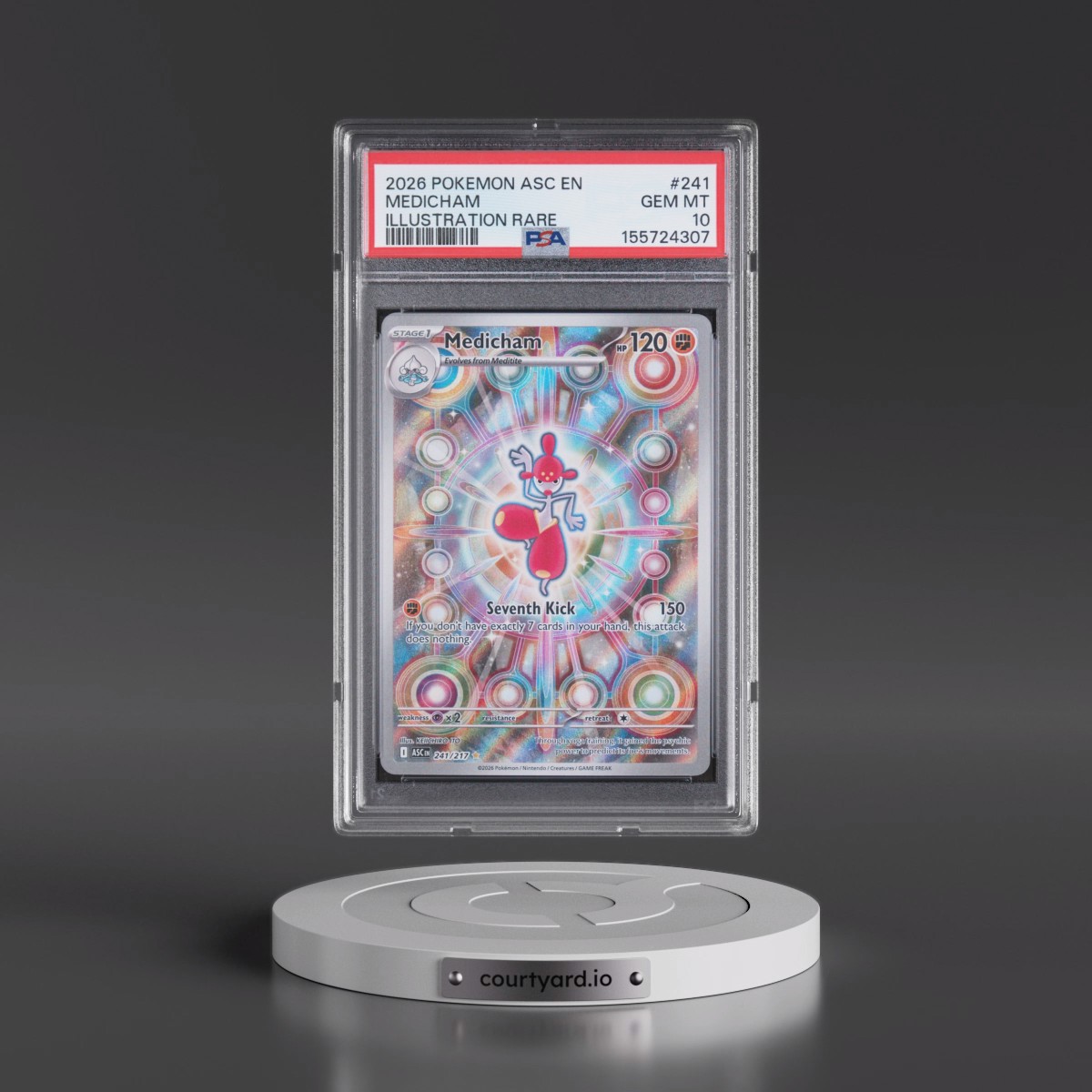 2026 Pokémon Asc EN-Ascended Heroes #241 Medicham - Illustration Rare (PSA 10 GEM MINT)