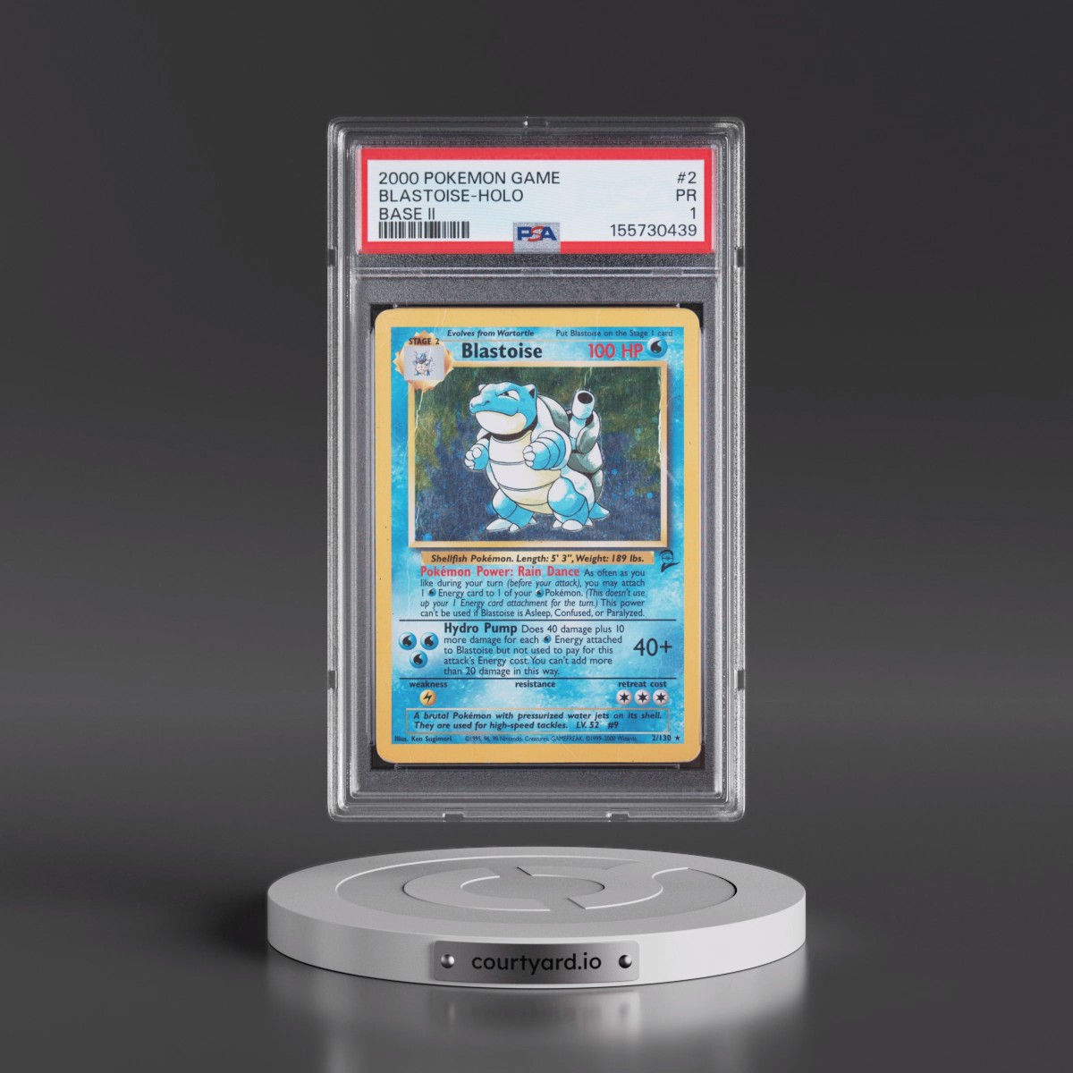 2000 Pokémon Game Base II #2 Blastoise - Holo (PSA 1 PR)