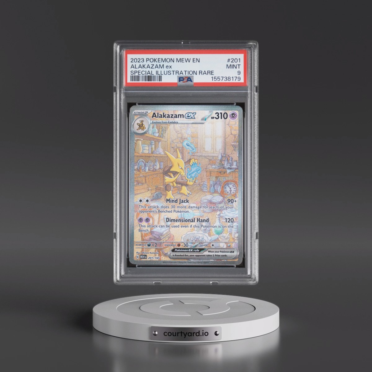 2023 Pokémon Mew EN-151 #201 Alakazam EX - Holo Special Illustration Rare (PSA 9 MINT)