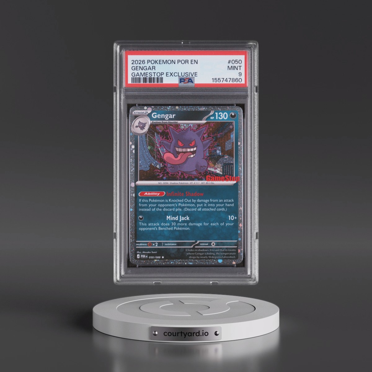 2026 Pokémon Por EN-Perfect Order #050 Gengar - Gamestop Exclusive (PSA 9 MINT)