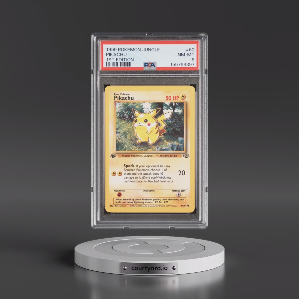 1999 Pokémon Jungle #60 Pikachu - 1st Edition (PSA 8 NM-MT)