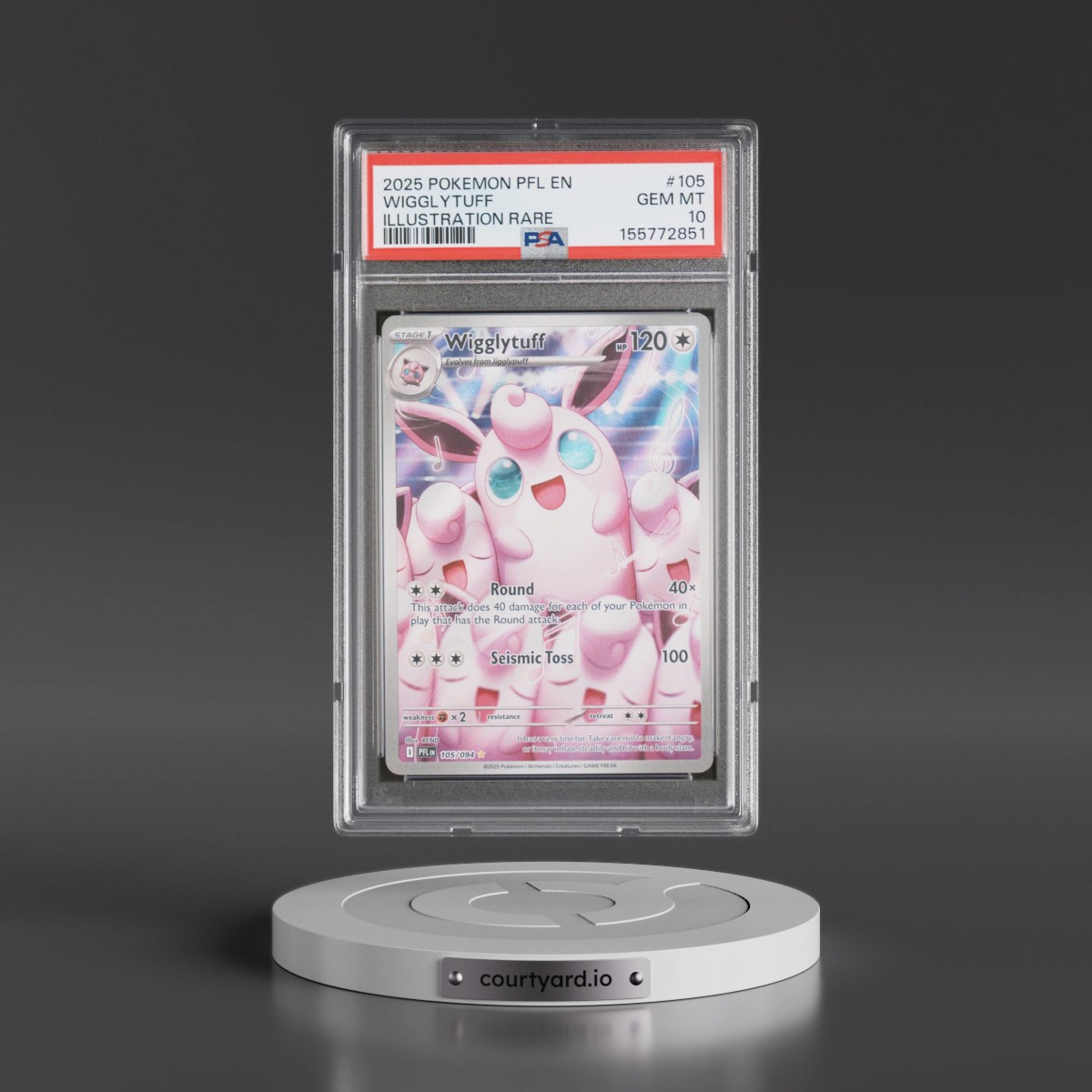 2025 Pokémon Pfl EN-Phantasmal Flames #105 Wigglytuff - Illustration Rare (PSA 10 GEM MINT)