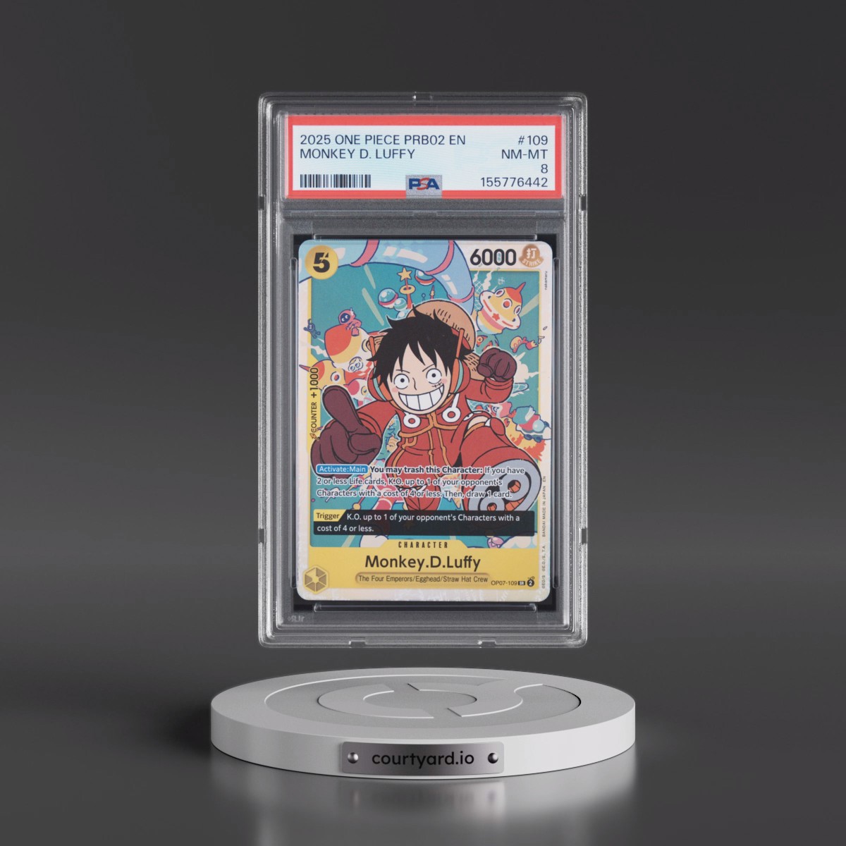 2025 One Piece PRB02-Premium Booster -One Piece Card the Best- Vol.2 #109 Monkey D. Luffy (PSA 8 NM-MT)