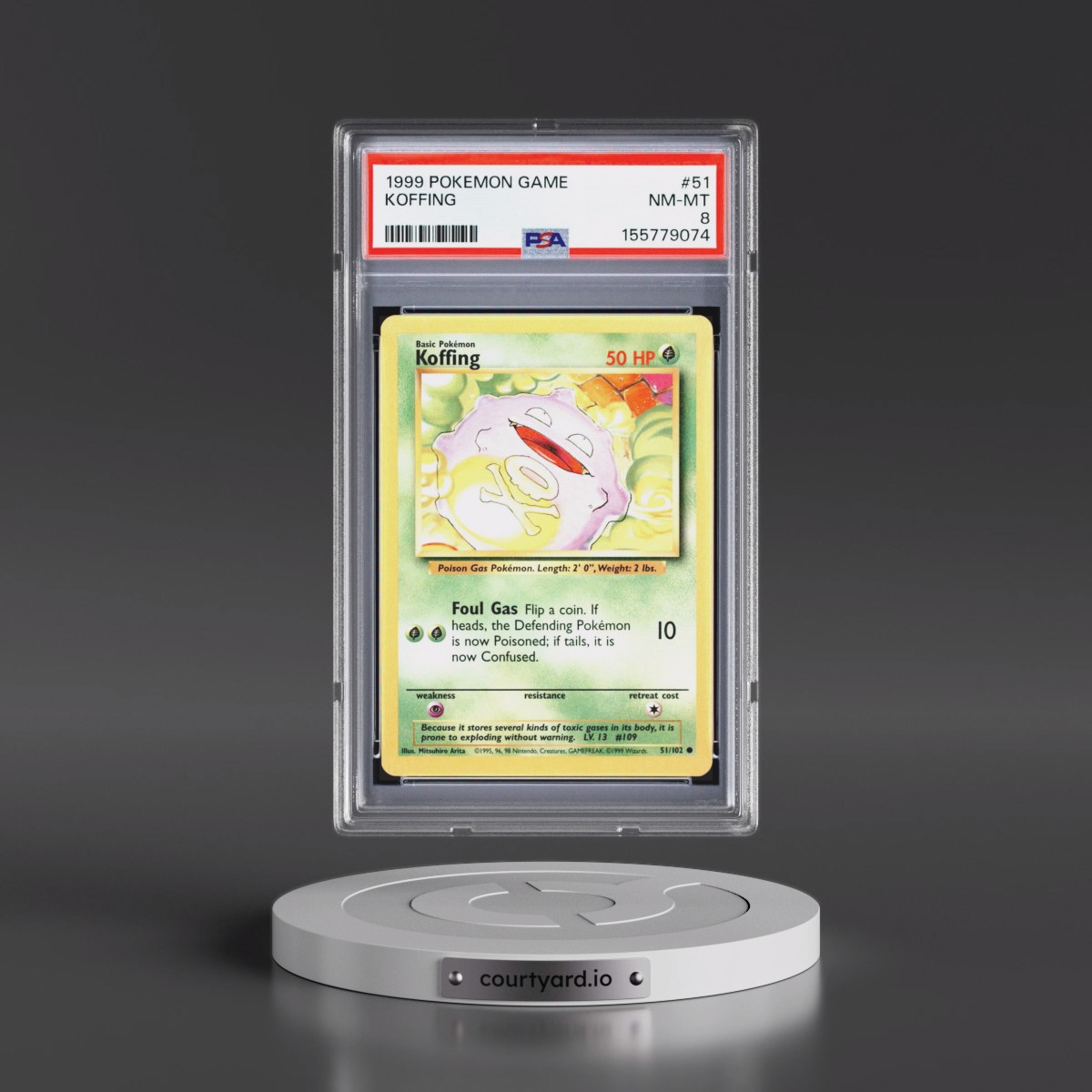 1999 Pokémon Game #51 Koffing (PSA 8 NM-MT)