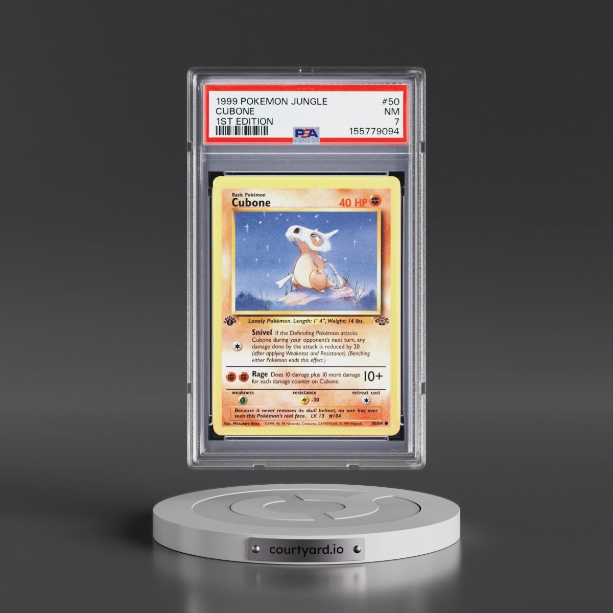 1999 Pokémon Jungle #50 Cubone - 1st Edition (PSA 7 NM)