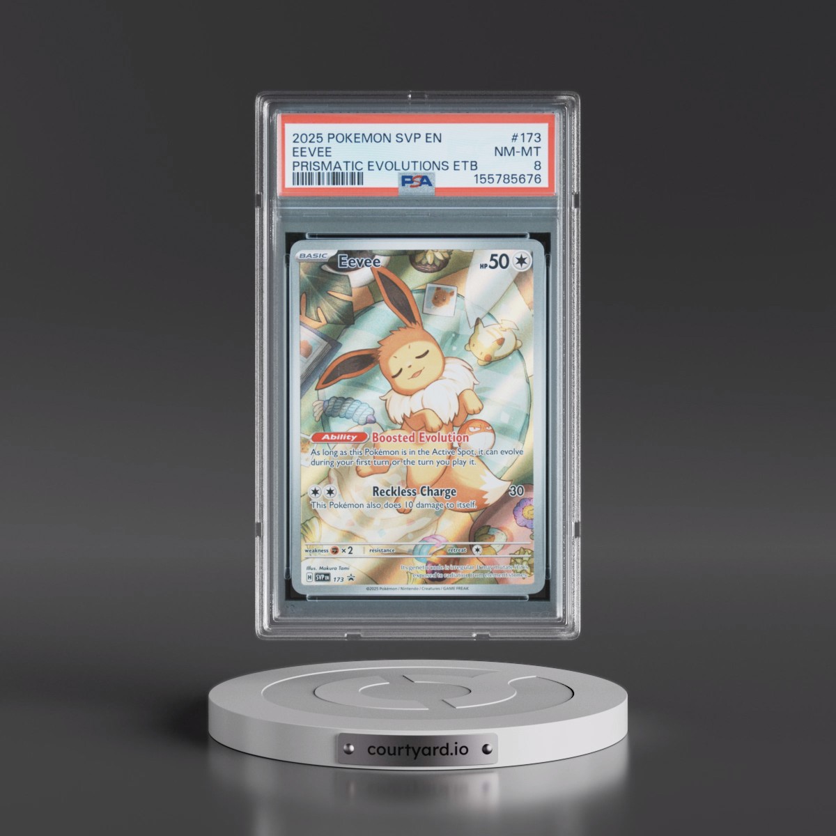 2025 Pokémon Svp EN-SV Black Star Promo #173 Eevee - Prismatic Evolutions Elite Trainer Box (PSA 8 NM-MT)