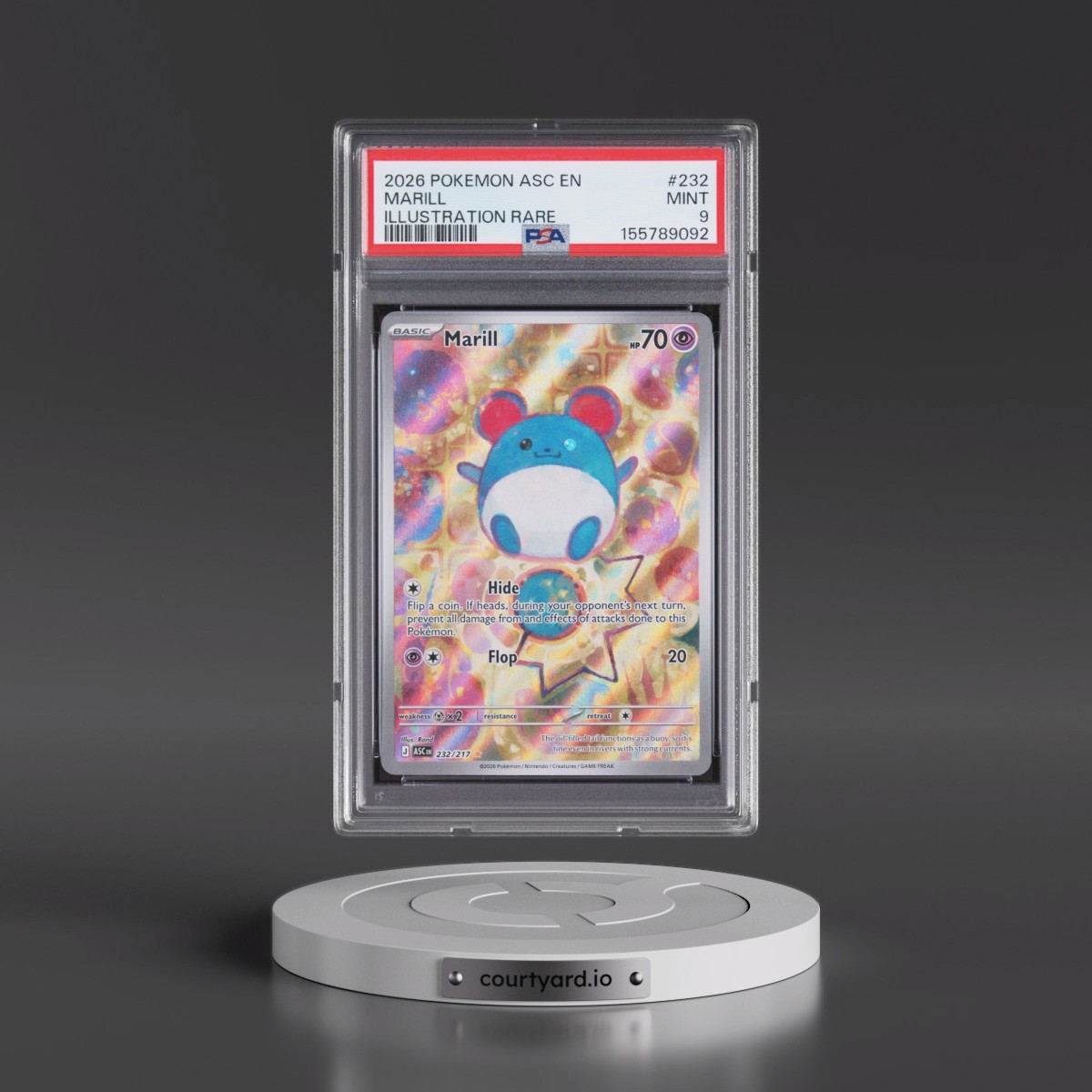 2026 Pokémon Asc EN-Ascended Heroes #232 Marill - Illustration Rare (PSA 9 MINT)