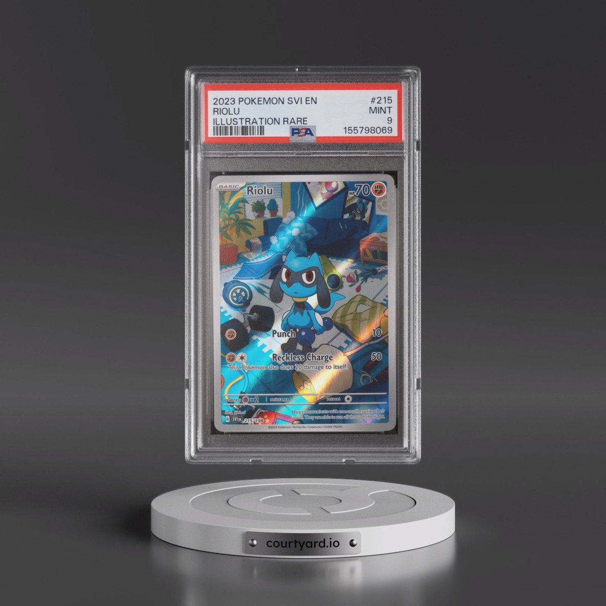 2023 Pokémon Svi EN-Scarlet & Violet #215 Riolu - Illustration Rare (PSA 9 MINT)