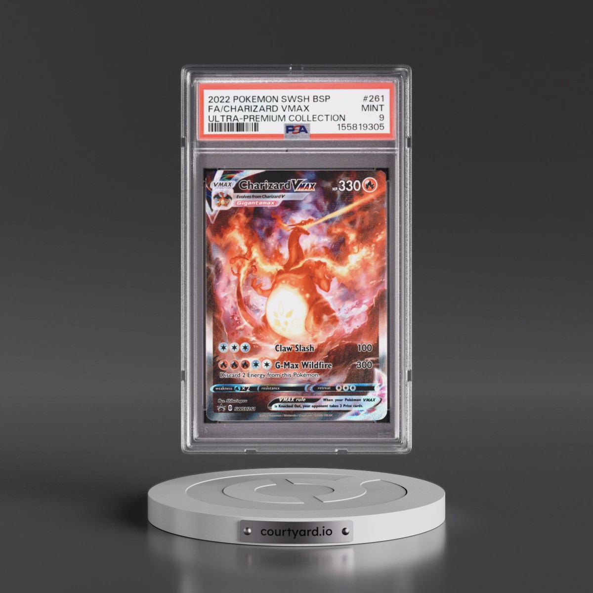 2022 Pokémon Swsh Black Star Promo #261 Charizard Vmax - Full Art Sword & Shield Ultra-Premium Collection-Charizard (PSA 9 MINT)