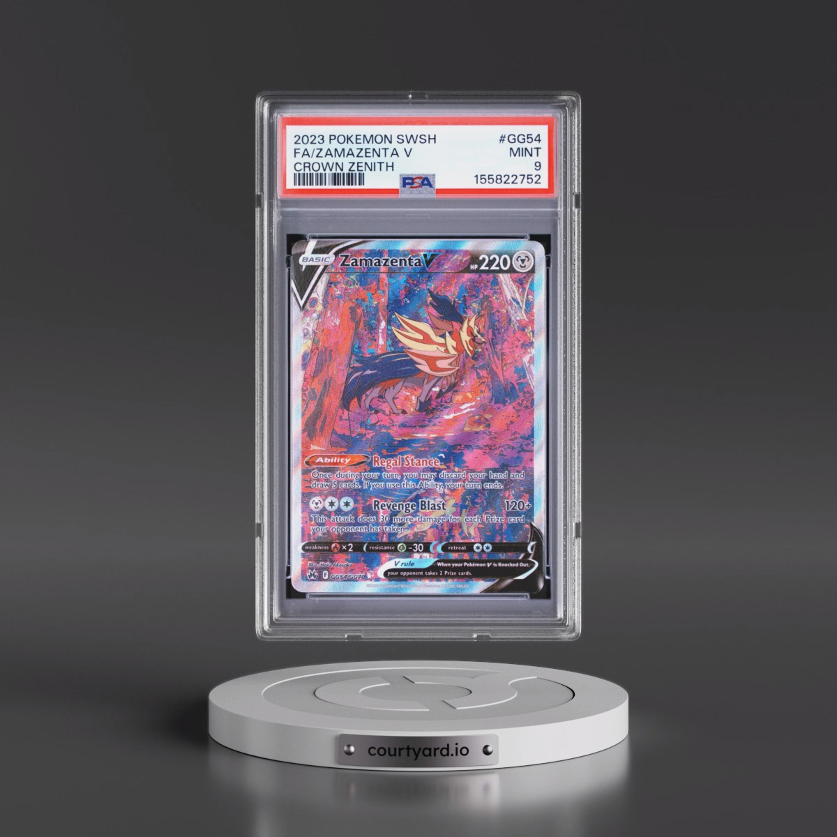 2023 Pokémon Sword and Shield Crown Zenith #GG54 Zamazenta V - Holo Full Art (PSA 9 MINT)