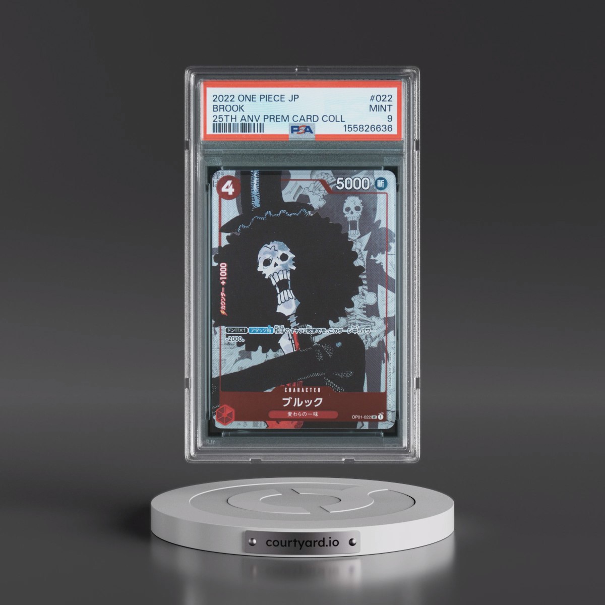 2022 One Piece Japanese 25th Anniversary Premium Card Collection #022 Brook (PSA 9 MINT)