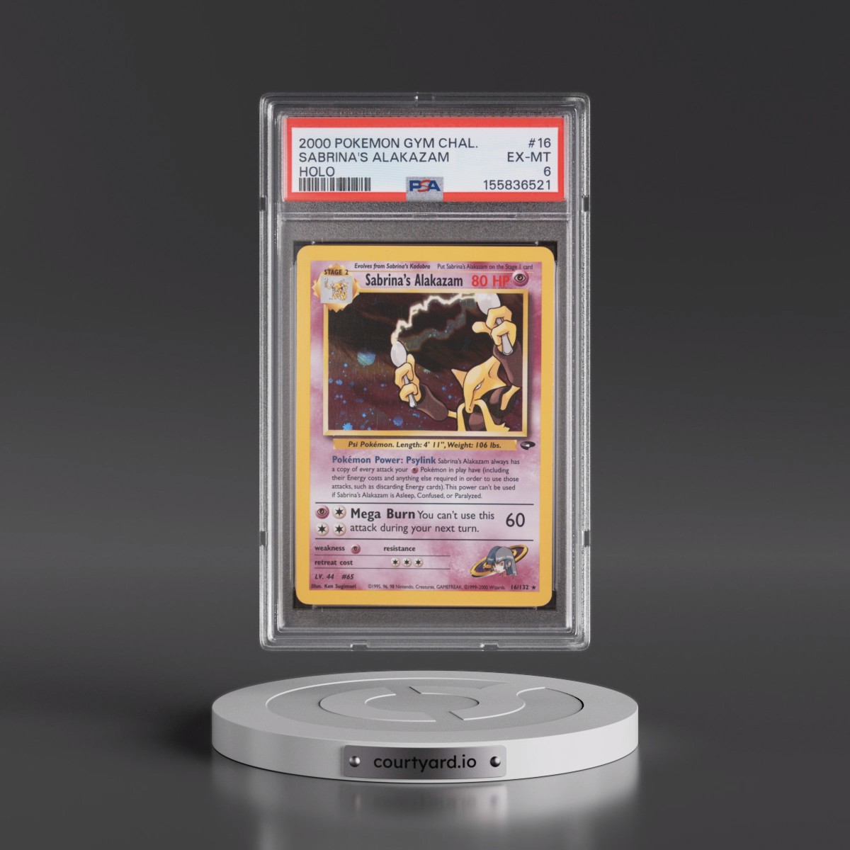 2000 Pokémon Gym Challenge #16 Sabrina's Alakazam - Holo (PSA 6 EX-MT)