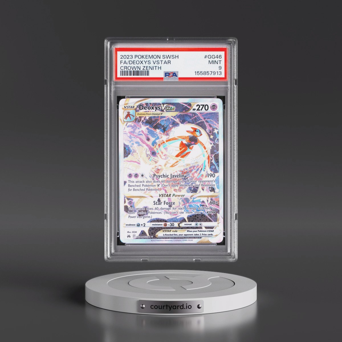 2023 Pokémon Sword and Shield Crown Zenith #GG46 Deoxys Vstar - Full Art (PSA 9 MINT)