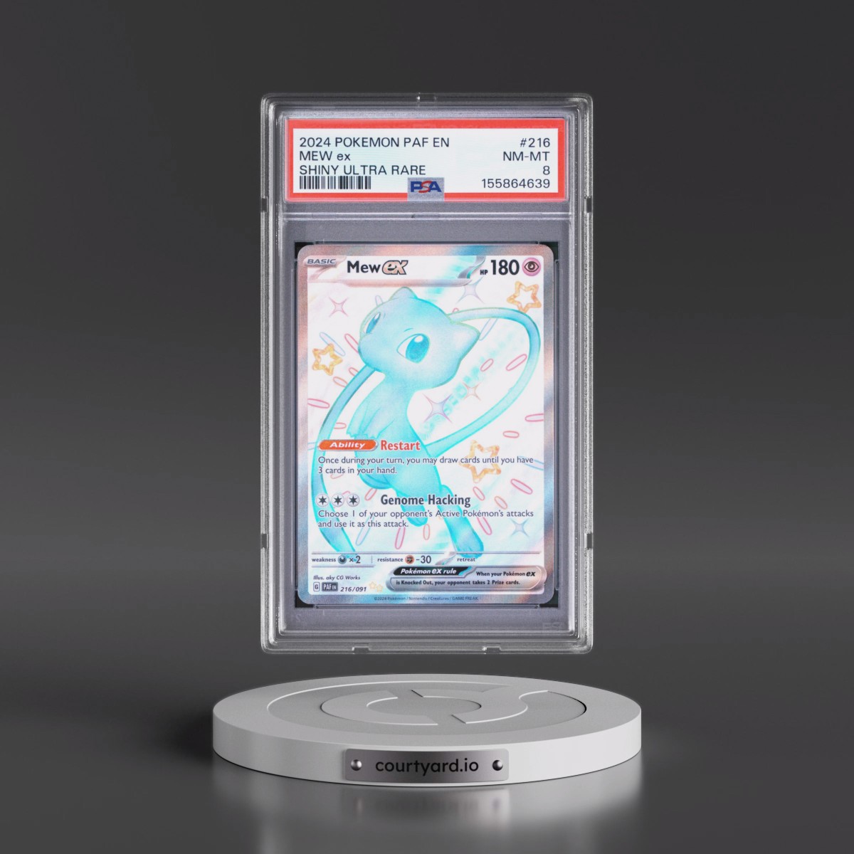 2024 Pokémon Paf EN-Paldean Fates #216 Mew EX - Holo Shiny Ultra Rare (PSA 8 NM-MT)