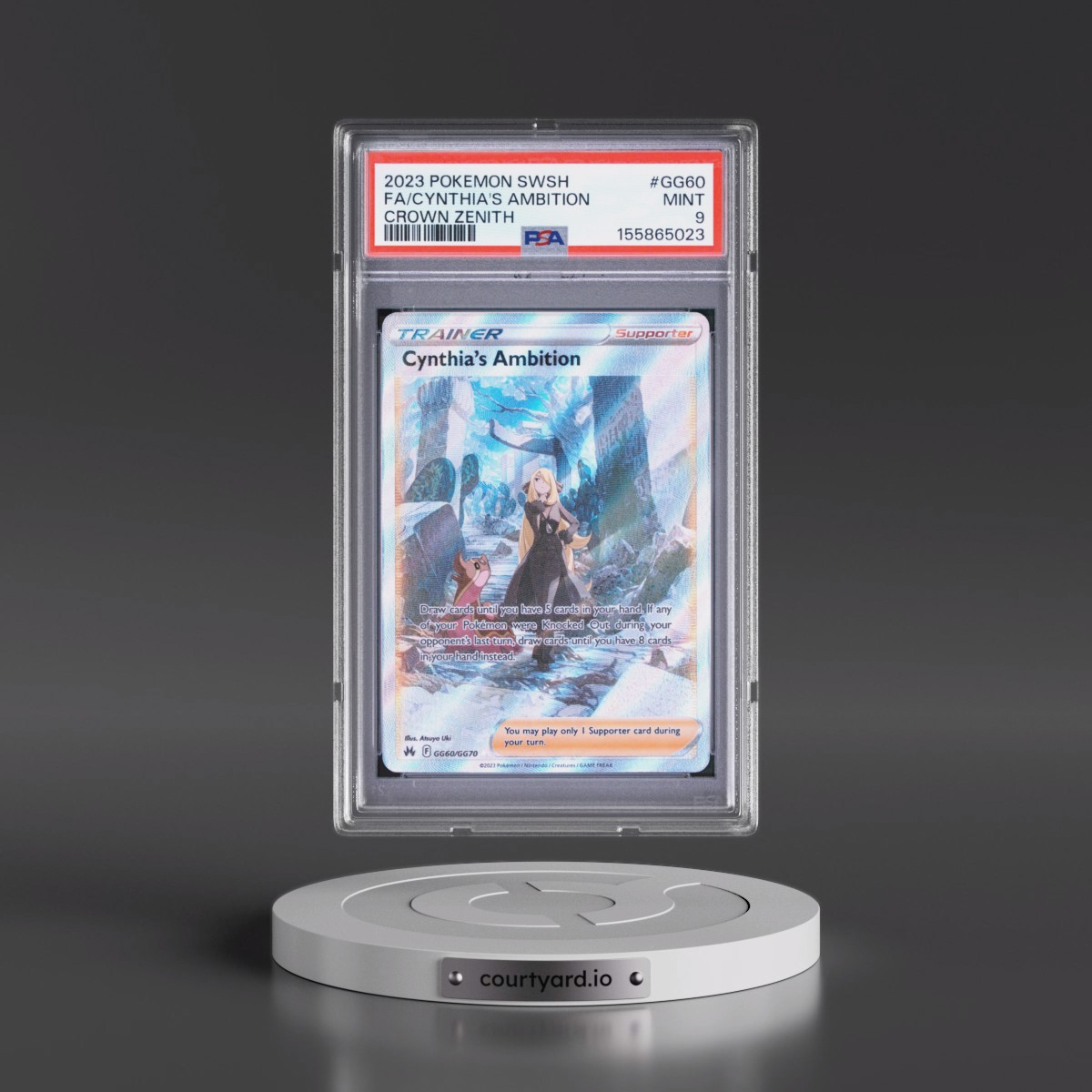 2023 Pokémon Sword and Shield Crown Zenith #GG60 Cynthia's Ambition - Full Art (PSA 9 MINT)