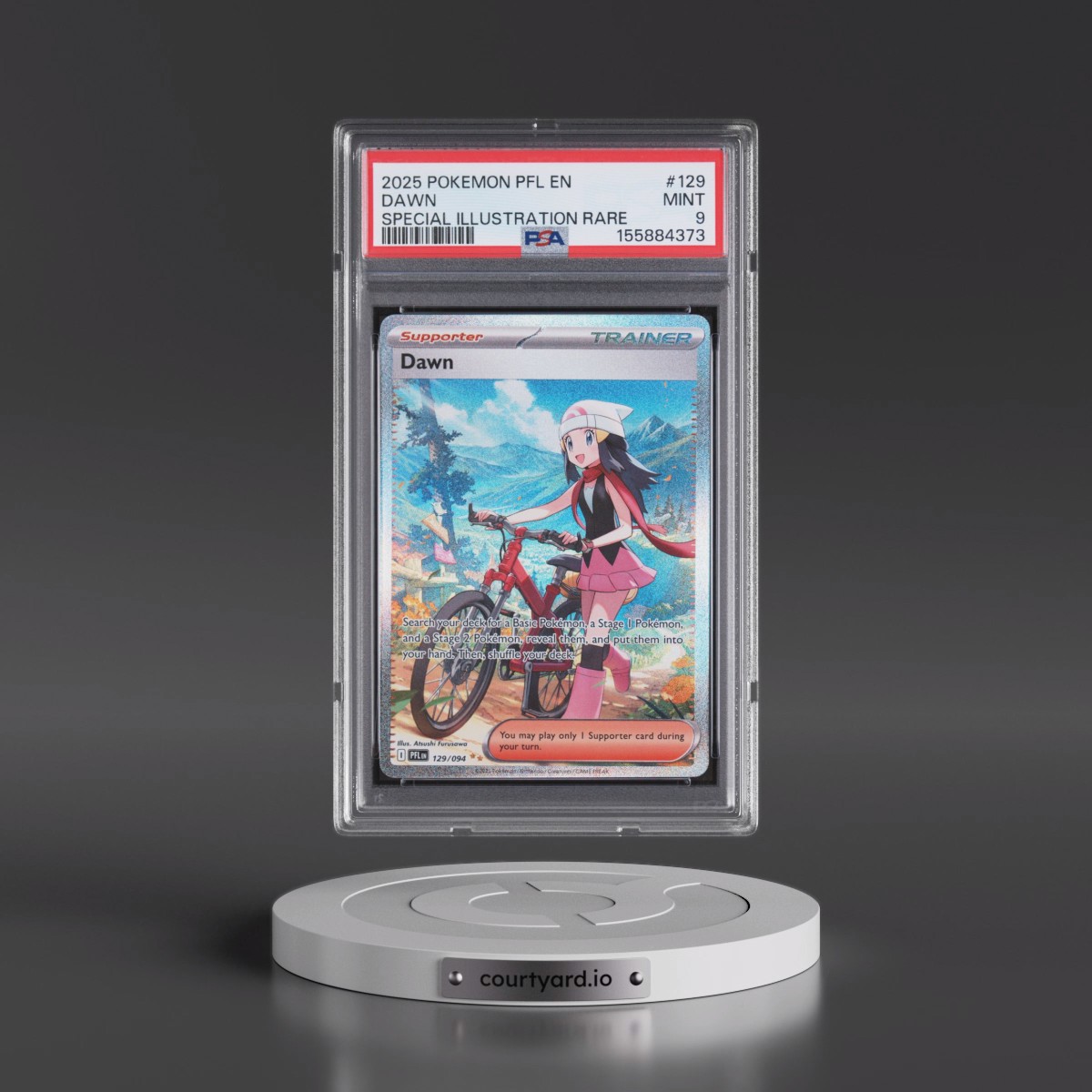 2025 Pokémon Pfl EN-Phantasmal Flames #129 Dawn - Special Illustration Rare (PSA 9 MINT)
