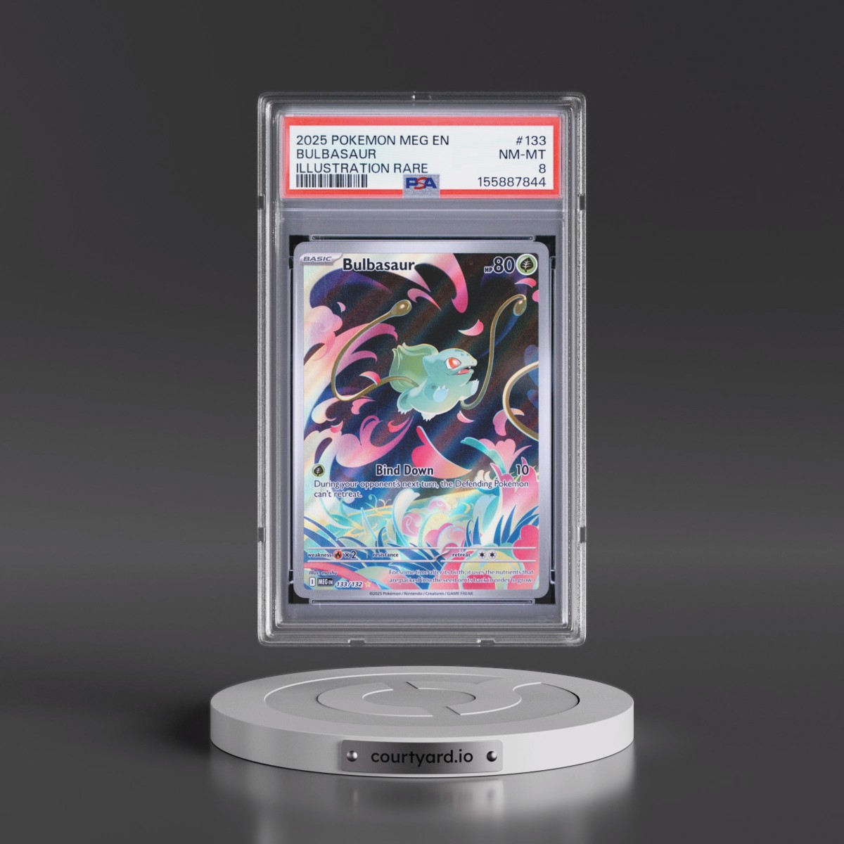 2025 Pokémon Meg EN-Mega Evolution #133 Bulbasaur - Illustration Rare (PSA 8 NM-MT)